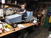 Jacked up car testing Arduino, Motor driver, batteries etc.