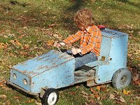 See? We have new tires! Much better on wet grass..