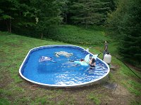 PoolBuild2017-2018-22  Mary Alice, daughter Yolanda and Grandson Oscar with their Vinyl friends..